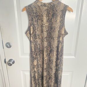 Sleeveless Snake Print Dress